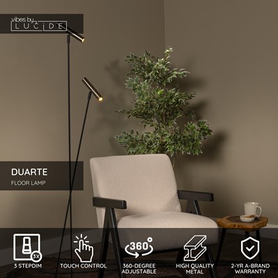 Lucide DUARTE - Floor lamp - 2xG9 - Grey iron | Vibes